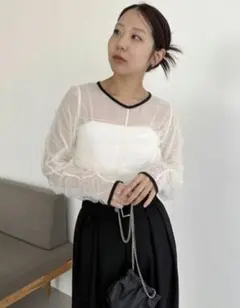 新品【CAPRICIEUX LE'MAGE】チュールギャザーブラウスのサムネイル