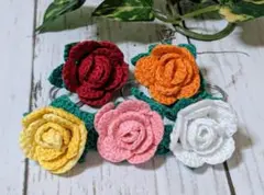 ハンドメイド バラのお花のチャ―厶5個セット