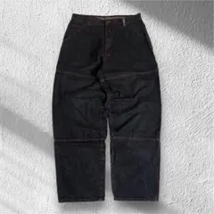 90s 00s PELLE PELLE ダブルニー BAGGY デニム ブラックのサムネイル