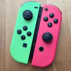 Switch ジョイコン ネオングリーン×ネオンピンク ① スプラトゥーンカラー