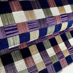 名古屋帯　変わり織　格子模様　正絹　美品　上質　No.2-33
