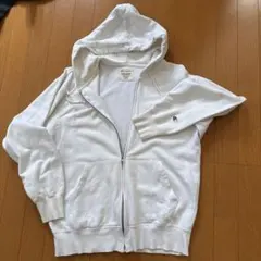 ホワイト フルジップ パーカー