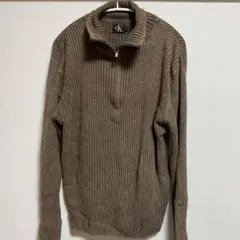 Calvin Klein Lサイズ ブラウン ハーフジップセーター