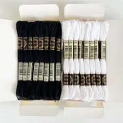 刺繍糸 25番 白 黒 ホワイト ブラック まとめ売り ハンドメイド 48束