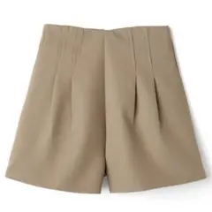 【美品】GRL ハイウエストタックショートパンツ[at1647] ベージュ