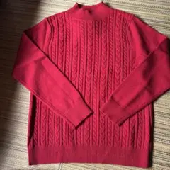 赤い長袖ニットセーター Lサイズ