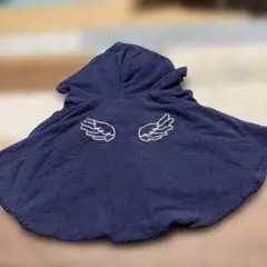 60-80サイズ　COMME CA ISM フード付きネイビーポンチョ