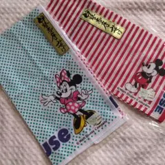 平成レトロ　ミッキー・ミニー ハンカチ 2枚セット