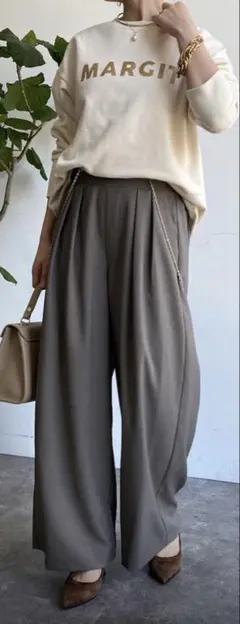 試着のみ美品DOUDOUタックワイドパンツ希少PSサイズグレードゥドゥ