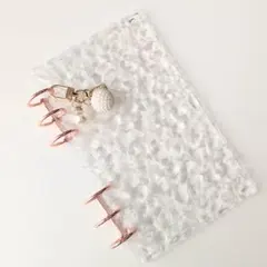 b◎ A6 アクリルバインダー 家計管理簿 かわいい 水流 手帳 収納 チャーム