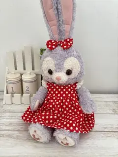 肩フリルワンピース&リボン 赤ドット☆ステラルーS☆ハンドメイド 洋服