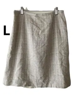 高級シルクリネン混紡✨ ノートンマクノートン ツイードスカート【 L 】上品