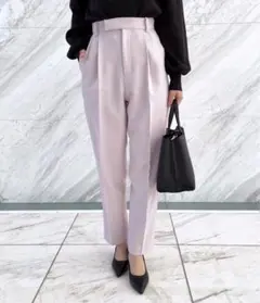 ストレッチカルゼ テーパードパンツ/新品/値札付きのサムネイル