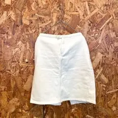 RALPH LAUREN 膝丈スカート タイト 綿混在 ホワイト レディース 9