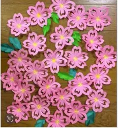 桜＆葉っぱ　No.8折り紙　お花　ハンドメイド3月4月春壁面飾り 卒業式入学式