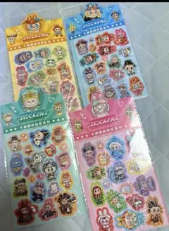 ラブブのロールシール キャラクター ステッカー キャラクターシール 4パック