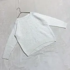 GU ジーユー ＊ ニット セーター Vネック ホワイト系 (S) アクリル