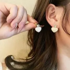 ハート型パールピアス(両耳用)