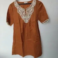 Weaver レース装飾 半袖チュニック