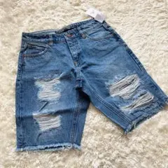 未使用 VOLCOM ボルコム デニム ハーフパンツ 25 レディースS
