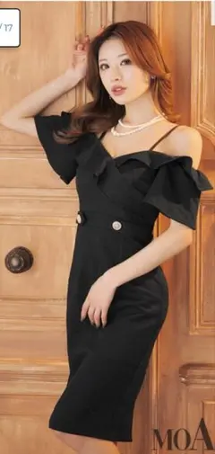 オフショルダー ブラック タイトドレス S~L