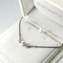 新品✨ミキモト アコヤ 本真珠 ネックレス SV チェーン 刻印 シルバー 