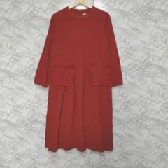 merry jenny ロングワンピース フレア ポケット フリル 可愛い 長袖