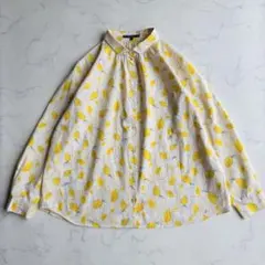 J.Sloaneジェイスローアン チビ襟 ブラウス レモン