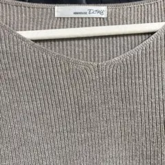 ABAHOUSE ベージュ リブ編み ニット