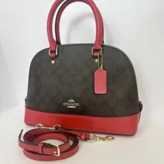 【極美品】コーチ 2way ショルダー ハンド シグネチャー PVC レッド
