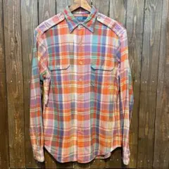 90s POLO ラルフローレン サファリ ネル シャツ RRL ヘビネル