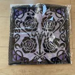 ANNA SUI 黒地紫バラハンカチ