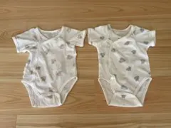 くま柄 半袖ベビー肌着 60-70cm 2枚セット　双子　セット売り