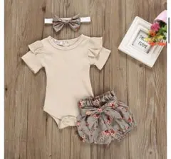 ロンパース 赤ちゃん 女の子 薔薇 バラ オシャレ 夏 秋 春 リボン 花柄