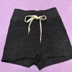 Juemi リブ編み グレー ショートパンツ JUEMI リブ編みグレーショートパンツ JUEMI リブニットショートパンツ