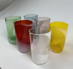 カラフルガラスカップ6個セット