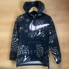 NIKE DRI-FIT 総柄パーカー ビッグスウッシュ 黒 Sのサムネイル