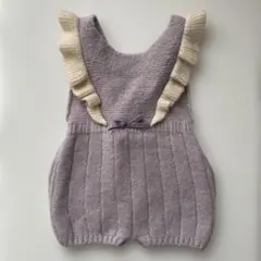 petit main 肩フリルニットサロペット80cm