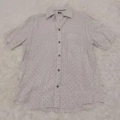 JOSEPH ABBOUD 半袖シャツ 麻100% ボタンダウン ドット柄 Mのサムネイル