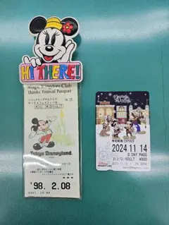 ミニー初期チケットホルダー&使用済みチケット