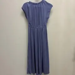 薄紫 シフォン　プリーツロングワンピース　gu
