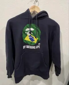 A BATHING APE 90s パーカー　茄子紺　肉厚　短丈のサムネイル