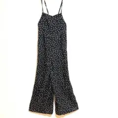 【GU】ドット♡サロペット リボン ワイドパンツ らくちん カジュアル S