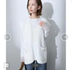 IENA　スローブイエナ　ツイードニットベスト　ホワイト