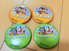 カルフォルニアディズニーランド限定　記念缶バッジ 4個セット