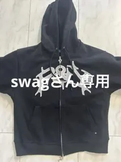 punkandyo パーカー PUNKANDYO P&Y Zip Up Hoodie Hooded Sweatshirt Black Size Large