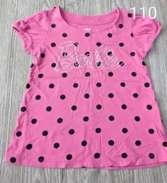 ユニクロ×バービー Tシャツ ピンク　水玉のサムネイル