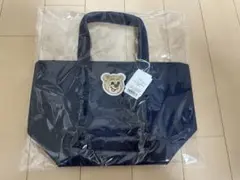 フェイラー オールドテディ ワッペントートバッグ ネイビー L