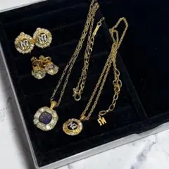 NINA RICCI ニナリッチ ネックレス イヤリング 4点セット キューブ型