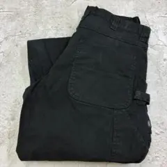 フ*屋様 DAKOTA　ダブルニー　カーゴパンツ　W35 L33　ブラック　古着のサムネイル